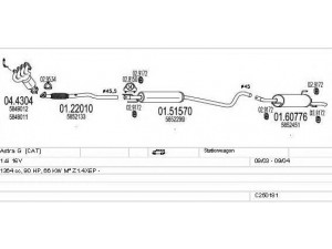 MTS C250181005301 išmetimo sistema 
 Išmetimo sistema -> Išmetimo sistema, visa