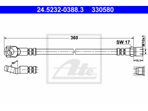 ATE 24.5232-0388.3 stabdžių žarnelė 
 Stabdžių sistema -> Stabdžių žarnelės
631 428 00 35