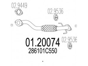 MTS 01.20074 išleidimo kolektorius 
 Išmetimo sistema -> Išmetimo vamzdžiai
286101C550