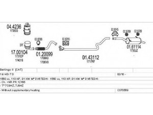 MTS C070559024825 išmetimo sistema 
 Išmetimo sistema -> Išmetimo sistema, visa