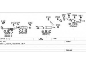 MTS C130089007952 išmetimo sistema 
 Išmetimo sistema -> Išmetimo sistema, visa