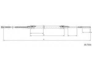 CABOR 10.7131 trosas, stovėjimo stabdys 
 Stabdžių sistema -> Valdymo svirtys/trosai
6N0609721A, 6N0609721B, 6N0609721E