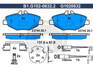GALFER B1.G102-0632.2 stabdžių trinkelių rinkinys, diskinis stabdys 
 Techninės priežiūros dalys -> Papildomas remontas
003 420 65 20, 003 420 99 20, 004 420 79 20