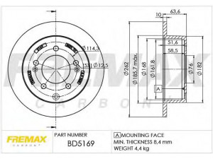 FREMAX BD-5169 stabdžių diskas 
 Dviratė transporto priemonės -> Stabdžių sistema -> Stabdžių diskai / priedai
584112K300
