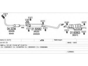 MTS C250932010507 išmetimo sistema 
 Išmetimo sistema -> Išmetimo sistema, visa