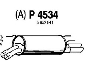 FENNO P4534 galinis duslintuvas 
 Išmetimo sistema -> Duslintuvas
5852841, 5852934