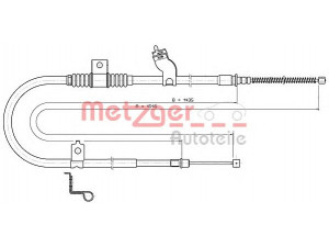 METZGER 17.2290 trosas, stovėjimo stabdys 
 Stabdžių sistema -> Valdymo svirtys/trosai
4746.33, 4820A103, 4746.33