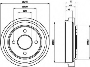 HELLA 8DT 355 300-441 stabdžių būgnas 
 Stabdžių sistema -> Būgninis stabdys -> Stabdžių būgnas
432065F012, 432065F014