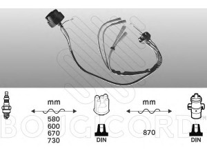 BOUGICORD 6202 uždegimo laido komplektas 
 Kibirkšties / kaitinamasis uždegimas -> Uždegimo laidai/jungtys
404 977