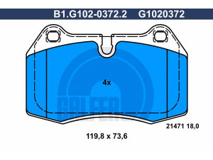 GALFER B1.G102-0372.2 stabdžių trinkelių rinkinys, diskinis stabdys 
 Techninės priežiūros dalys -> Papildomas remontas
34 11 1 162 210, 34 11 1 163 921
