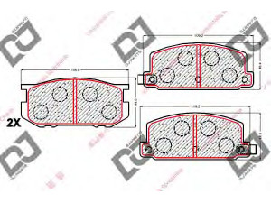 DJ PARTS BP1828 stabdžių trinkelių rinkinys, diskinis stabdys 
 Techninės priežiūros dalys -> Papildomas remontas
7251-60000, 7251-61000, 7251-61001