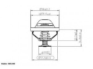 WAHLER 4489.90D termostatas, aušinimo skystis 
 Aušinimo sistema -> Termostatas/tarpiklis -> Thermostat
3071 3572, 3136 3877