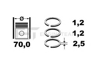 ET ENGINETEAM R1001700 stūmoklio žiedų komplektas 
 Variklis -> Cilindrai/stūmokliai
5893582, 5893583
