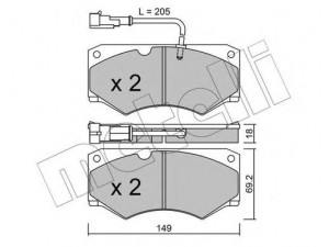 METELLI 22-0014-7 stabdžių trinkelių rinkinys, diskinis stabdys 
 Techninės priežiūros dalys -> Papildomas remontas
1906430