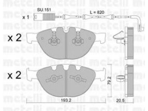 METELLI 22-0772-1K stabdžių trinkelių rinkinys, diskinis stabdys 
 Techninės priežiūros dalys -> Papildomas remontas