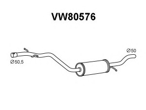 VENEPORTE VW80576 vidurinis duslintuvas 
 Išmetimo sistema -> Duslintuvas
1K0253209K