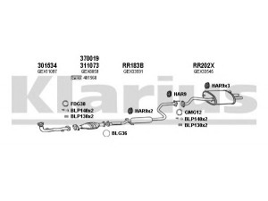 KLARIUS 120036U išmetimo sistema 
 Išmetimo sistema -> Išmetimo sistema, visa