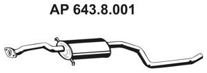 EBERSPÄCHER 643.8.001 vidurinis duslintuvas 
 Išmetimo sistema -> Duslintuvas
1 031 543, 1 108 788, 1 496 879