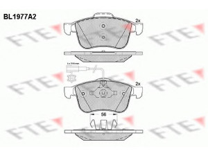 FTE BL1977A2 stabdžių trinkelių rinkinys, diskinis stabdys 
 Techninės priežiūros dalys -> Papildomas remontas
77363599, 77364587