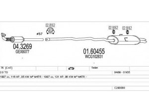 MTS C290088003544 išmetimo sistema 
 Išmetimo sistema -> Išmetimo sistema, visa