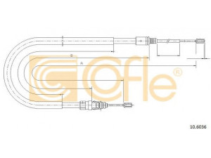 COFLE 10.6036 trosas, stovėjimo stabdys 
 Stabdžių sistema -> Valdymo svirtys/trosai
4745Z4, 9650902680
