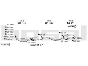 BOSAL 062.381.40 išmetimo sistema 
 Išmetimo sistema -> Išmetimo sistema, visa