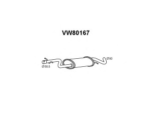 VENEPORTE VW80167 priekinis duslintuvas 
 Išmetimo sistema -> Duslintuvas
1K0253209AN