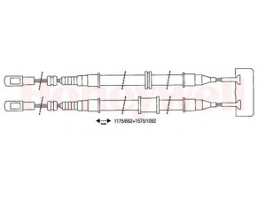 BENDIX 432087B trosas, stovėjimo stabdys 
 Stabdžių sistema -> Valdymo svirtys/trosai
522532, 90373855, 90373855