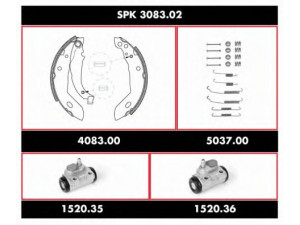 WOKING SPK 3083.02 stabdžių rinkinys, būgniniai stabdžiai 
 Stabdžių sistema -> Būgninis stabdys -> Stabdžių remonto rinkinys
7701205314, 7701205315, 7701205316