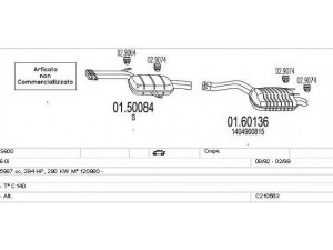MTS C210563009628 išmetimo sistema 
 Išmetimo sistema -> Išmetimo sistema, visa