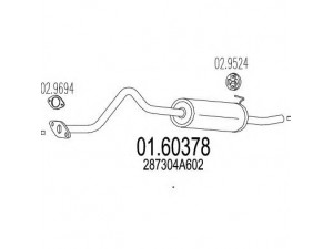 MTS 01.60378 galinis duslintuvas 
 Išmetimo sistema -> Duslintuvas
287304A602