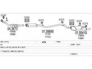 MTS C260273006179 išmetimo sistema 
 Išmetimo sistema -> Išmetimo sistema, visa