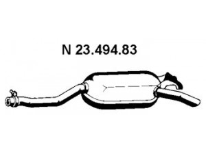 EBERSPÄCHER 23.494.83 galinis duslintuvas 
 Išmetimo sistema -> Duslintuvas
124 490 36 15, 124 491 05 00