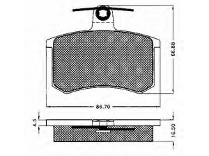 BSF 10453 stabdžių trinkelių rinkinys, diskinis stabdys 
 Techninės priežiūros dalys -> Papildomas remontas
0005892650, 0060743565, 0060743578