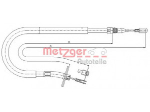 METZGER 10.9877 trosas, stovėjimo stabdys 
 Stabdžių sistema -> Valdymo svirtys/trosai
904 420 0585