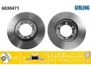 GIRLING 6030471 stabdžių diskas 
 Dviratė transporto priemonės -> Stabdžių sistema -> Stabdžių diskai / priedai
94113629, 94126504, 94232375, 8941136281