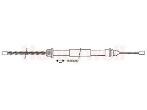 BENDIX 431220B trosas, stovėjimo stabdys 
 Stabdžių sistema -> Valdymo svirtys/trosai
7700769840