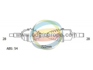 ODM-MULTIPARTS 18-121151 kardaninis velenas 
 Ratų pavara -> Kardaninis velenas
0K55C-2560XA