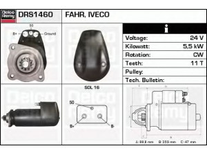 DELCO REMY DRS1460 starteris 
 Elektros įranga -> Starterio sistema -> Starteris
1516755R, 4842813, 8121335, 8122161