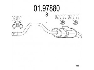 MTS 01.97880 galinis duslintuvas 
 Išmetimo sistema -> Duslintuvas