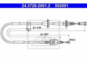 ATE 24.3728-2001.2 sankabos trosas 
 Dviratė transporto priemonės -> Kabeliai ir tachometro velenaai -> Sankabos trosas
23710-81A40, 23710-81A60, 23710-81A61