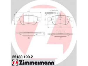 ZIMMERMANN 25180.190.2 stabdžių trinkelių rinkinys, diskinis stabdys 
 Techninės priežiūros dalys -> Papildomas remontas
7 736 535 5