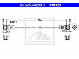 ATE 83.6240-0200.3 stabdžių žarnelė 
 Stabdžių sistema -> Stabdžių žarnelės
34 32 1 159 524