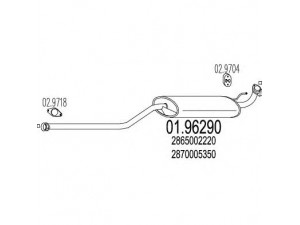 MTS 01.96290 galinis duslintuvas 
 Išmetimo sistema -> Duslintuvas
2865002220, 2870005300, 2870005350