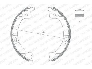 WEEN 152-2500 stabdžių trinkelių komplektas, stovėjimo stabdis 
 Stabdžių sistema -> Rankinis stabdys
04882576, 05019802AA, 4882576, 5019802AA