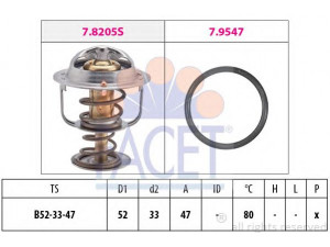FACET 7.8205 termostatas, aušinimo skystis 
 Aušinimo sistema -> Termostatas/tarpiklis -> Thermostat