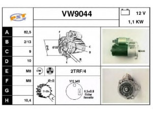 SNRA VW9044 starteris 
 Elektros įranga -> Starterio sistema -> Starteris
036911023S, 036911023SX