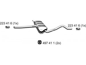 ERNST 123228 vidurinis duslintuvas 
 Išmetimo sistema -> Duslintuvas
3B0 253 409 AD, 3B0 253 409 AM
