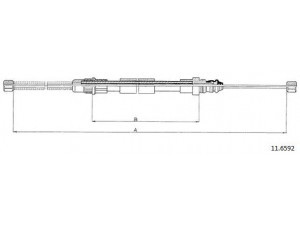 CABOR 11.6592 trosas, stovėjimo stabdys 
 Stabdžių sistema -> Valdymo svirtys/trosai
7700781393