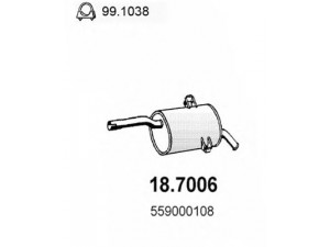 ASSO 18.7006 galinis duslintuvas 
 Išmetimo sistema -> Duslintuvas
559000108, 6559000108